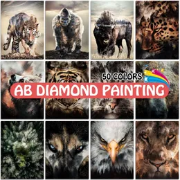 Vorhänge Diamant Malerei Ab Tier Tiger Leopard Adler Voller Bohrer Orang-Utan Schlange Stickerei Kreuz 5d Mosaik Dekor Hause decor