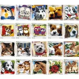 Cross-Stitch Animal Series Diy Latch Hook Rug Kit 3d Segment Embroidery Pillow Wool Cross Carpet Set Crafts