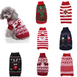 Abbigliamento per cani 10 Pz / lotto Vestiti natalizi Babbo Natale Caldo Maglioni per cuccioli Maglioni lavorati a maglia Inverno Pet per cani di piccola taglia Cappotti