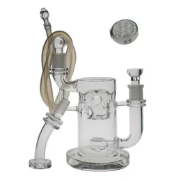 70mm Hookahs Bigger Vaporizer Swiss Bong Thick Straight FAB Dab Rig Saml Glass Vapor With Seed of Life Perc joint size 18.8mm PG3019 (FC-199)