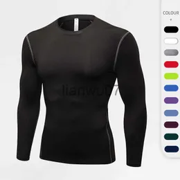 Herr T-shirts Herr Sport Atletisk Kompression Tight Under Base Layer Topp Långa helärmade Tshirts T-shirts Toppar Kollektion J230705