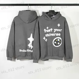 Hoodies للرجال Sweatshirts 2023 High Street Fashion Hoodie الرجال نساء قميص من النوع الثقيل الثقة في الكون Graffiti Pullovers T230705