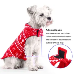 Ropa para perros Polar Fleece Abrigo para perros de doble cara Invierno Navidad Impreso Ropa para cachorros Espesar Suéter suave para mascotas Traje informal para perros pequeños 230704