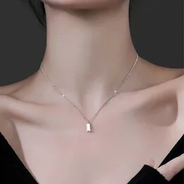 925 sterling zilver kleine gouden staaf ketting voor damesherbergen eenvoudig elegant licht luxe ontwerp high sense kraag ketting kleurloos