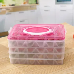 Set di stoviglie Custodia per congelatore per gnocchi Contenitori per organizer da cucina Scatola di immagazzinaggio trasparente in plastica