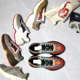 Homens Mulheres Tênis de grife Rhyton Platform Sapatos casuais Moda Vintage Daddy Sports Sneaker Tênis de corrida de marca de luxo Chaussures Multicolor Outdoor Trainers