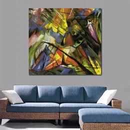 Quadro su tela astratto Tirol Franz Marc Dipinto ad olio artigianale Modern Decor Studio Apartment