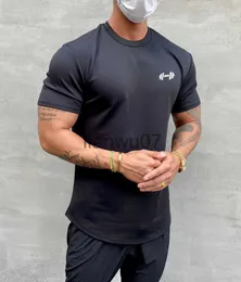 T-shirt da uomo Palestra Muscle Fitness T Shirt 2022 Nuovi uomini di marca Outdoor Hip Hop Streetwear Mezza manica allentata Maschile Estate Bodybuilding Tee Top J230705
