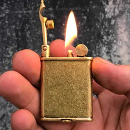 Zorro Creative Pure Copper Ultra-thin Portable Retro Personality Fort Handmade Kerosene Lighter Men's Toy Gift -35g FPLU No Gas