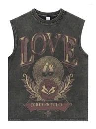 T-shirt maschile 2023SS Nuovo sul mercato Raccomanda Summer Hop Hop Fried Street Dark Wash Basketball Basketball Bashion's Fashion Brand Brand Sleeveless T-shirt