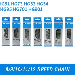 سلاسل الدراجات لـ Shimano 9 10 11 12 Speed ​​Chain Hg53 Hg54 Hg95 Hg701 M7100 Road Mtb Bicycle 116 126 Links 9V 10V 11V 12V 230704