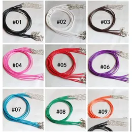 Cord Wire 10 Color Wax Leather Beading Necklace String Snake Rope Extender Chain Lobster Clasp Fashion Diy Jewelry Findings In Bk Dhigq