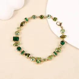 2023 New European Vintage Palace Style Green Gem Bracelet Set Women's Fashion Luxury 3A Zircon Bracelet Charm Female Exquisite Bracelet Wedding Party Jewelry Gifts