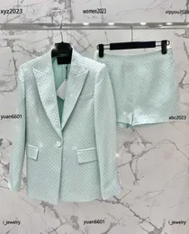 Women Designer Blazer Wysokiej jakości Lady Suit Rozmiar S-L 2PCS Pojedynczy przycisk Lapel Długie rękawowe garnitur i gorące diamentowe spodenki lipca 03