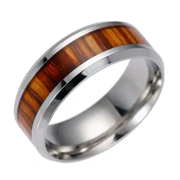 Anillos de banda de acero inoxidable para hombre de madera de alta calidad para hombre anillo de titanio de madera para mujer joyería de moda en Bk Drop Delivery Dhb0O