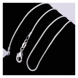 Chains 925 Sterling Sier Smooth Snake Necklaces For Women Fashion Jewelry Lobster Clasp 1Mm Chain Size 16-30 Inch Drop Delivery Penda Dhpij