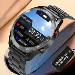 Smart Watches Dome Cameras 2022 New ECG+PPG Bluetooth Call Smart Men Music Player Waterproof Sports Fitness Tracker Stainless Steel Strap Smart x0705