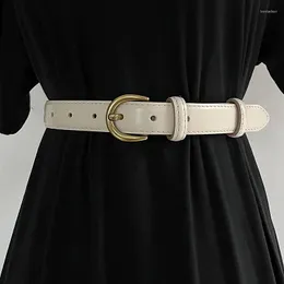 Belts Solid Cow Leather Women Waist Belt European Casual Jeans Strap Genuine Waistband Shirt Dress Corset Femme Ceinture