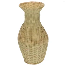 Vasos Vaso De Bambu Flor Casamento Decorações De Mesa Vaso Cesto Tecido Arranjo Vaso De Flores De Mesa Recipiente Plantas De Escritório Interior
