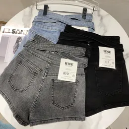 Herrbyxor PREPOMP Sommardesign Hög midja Rygg Korsvida ben Denim Korta Korta Jeans Streetwear GB426 230705