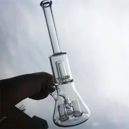 13.5 inç berrak renkli cam su boruları globe recycler stystem cam kase dab teçhizat cam boru duman aksesuarı