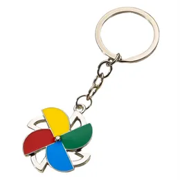 Europe and the United States new alloy rotating windmill key chain pendant rotary decompression decompress windmill car key chain accessories