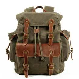 Plecak męski męski plecak płócienny z wosku olejnego dla nastolatków projektant na co dzień torba na laptopa o dużej pojemności męskie wodoodporne torby podróżne