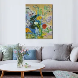 Lienzo abstracto pintado a mano moderno, ramo de flores de Arum, pintura al óleo, decoración del hogar para dormitorio