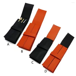 Est Leather Fountain Pen Case 3 Pens Holder Pouch Separate Slot Organizer Carrying Pencil Bag Office Accessories