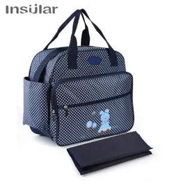 Väskor Insular Fashion Mummy Maternity Diaper Påsar stor kapacitet Travel Mommy Bag Designer barnvagn Baby Nappy Nursing Changing Bag