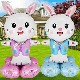 Пасхальная фольга надувные шариковые шарики кролика с шариками кролика в форме кролика.