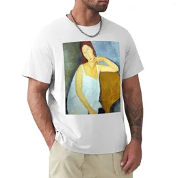 Men's Polos Vintage Amedeo Modigliani Jeanne Hebuterne Anagoria 1919 T-Shirt Kawaii Clothes Short Mens Clothing