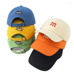 Berretti a sfera Doit Primavera Estate Bambini Ragazzi Ragazze Berretto da baseball Cappelli Colori caramella Solido Lettera M Cappello da sole per bambini Snapback con visiera per 1-5 anni