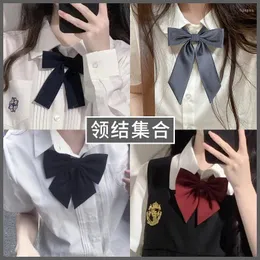 Bow Ties Solid Color Tie For Girls Jk Uniform Small Long Handle Japanese School Accessories Sailor Suit Junior