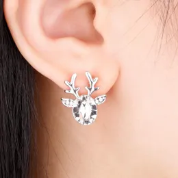 Örhängen 2 st/set Christmas Crystal Deer Kvinna Elegant Antler Ear Suit 1 Par Gem Ren 2023 Trendiga julklappar