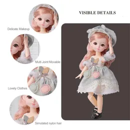 Dolls 12 Inch 22 Removable Joint BJD Fashion Doll Little Girl Cute Dress Princess Beauty Makeup Clothes DOLL DIY Toy For Girls 230705