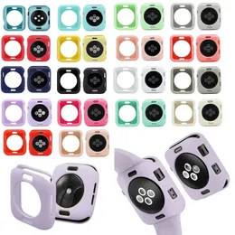 Candy Color Solid Jelly Soft TPU Silikon Skyddsfodral För Apple Watch iWatch series 6 5 4 3 2 44mm 42mm 40mm 38mm iwatch8 Ultra 49mm