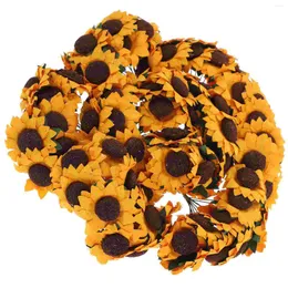 Dekorative Blumen 100 Stück künstliche Sonnenblumen Blumenstrauß Papiersonnenblume für Home-Office-Partys und Hochzeitsdekoration