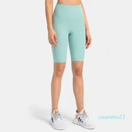 Spring and summer new embarrassment line solid color tight Capris high waist hip lifting Yoga Fitness Sports Shorts women