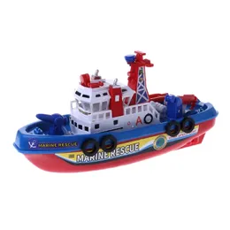 ElectricRC Boats Snabbhastighet Musik Ljus Elektrisk räddningstjänst Brandbekämpningsbåt Leksak för barn 230705