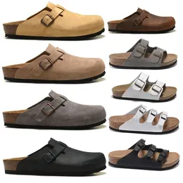 Designer tofflor kvinnor män boston clogs sandaler kork platt mode sommarläder glider favorit strand casual skor Arizona mayari sandal storlek 36-46