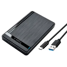 Estojo HDD transparente para disco rígido Caixa 2.5 Enclosure SATA Para USB 3.0 Tipo-C 3.1 Móvel Externo Estojo preto