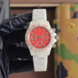 Relógio masculino designer relógio vk bateria de quartzo cronógrafo pulseira cerâmica moldura 40mm à prova dwaterproof água relógio safira montre de luxe