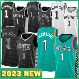 Ny baskettröja San Antonio''Spurs'' Herr Ungdom Barn 2023 1 Victor Wembanyama 4484