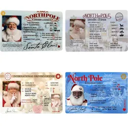 بطاقة هوية سانتا البلاستيكية حدة ضائعة مزلقة رخصة عيد الميلاد عشية عشية الحشو هدية سانتا كلوز رخصة قيادة