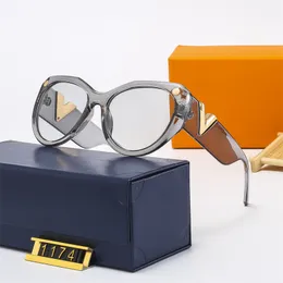 Modische graue Sonnenbrille, trendiger goldener V-Buchstabe, voller Rahmen, Adumbral für Herren und Damen, lässige Schutzbrille, Designer-polarisierende, gemischte Farbbrille
