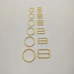 50 sets lot bra buckle accessories gold plated bra o-rings and strap sliders nickel and ferrous 268O