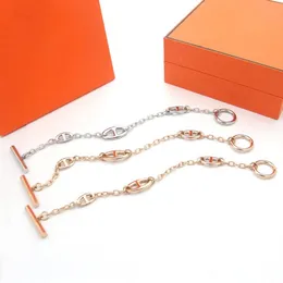 Coppia braccialetto di design semplicità per donna amante bracciale catena versatile braccialetto catene regalo di anniversario di lusso gioielli di estetica geometrica per donna