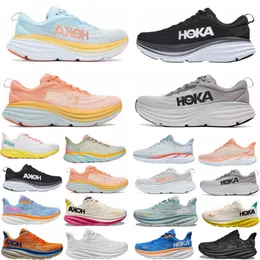 Hoka Bondi 8 Running Shoes Clifton 8 9 Black White Training Sneakers مصمم نساء الرجال الصيف Orange Amber Hokas Shoe