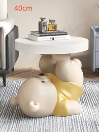 Mesa lateral exclusiva e elegante da estátua do urso vigoroso - complemento perfeito para a decoração da sua sala de estar - sofá de café nórdico, armário de cabeceira de canto (230705)